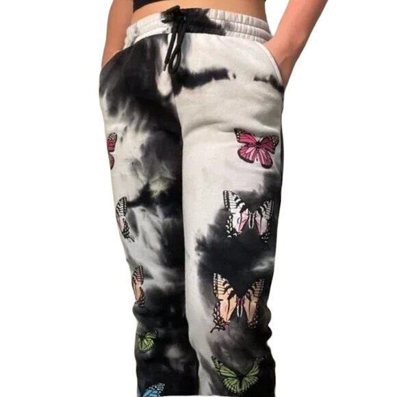 RUE 21 Butterfly Tie Dye Sweat Pant Joggers Lounge Pants - size XS - Picture 1 of 4